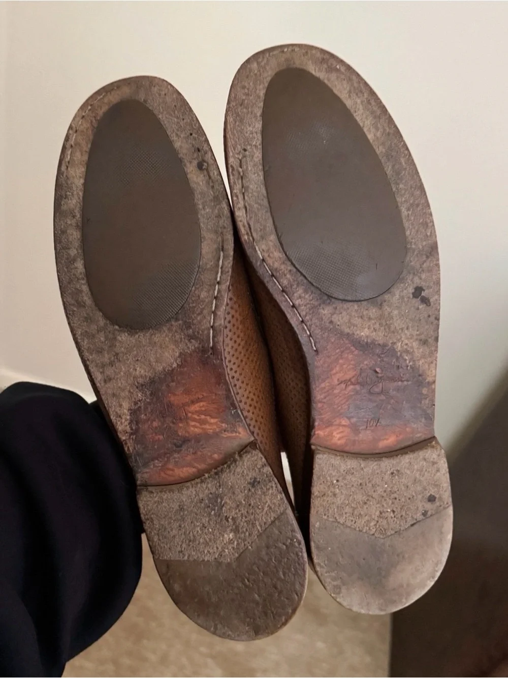 Martin Dingman Perforated Leather Penny Loafers